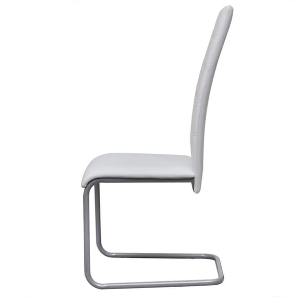 vidaXL spisebordsstole med cantilever 6 stk. kunstlæder hvid