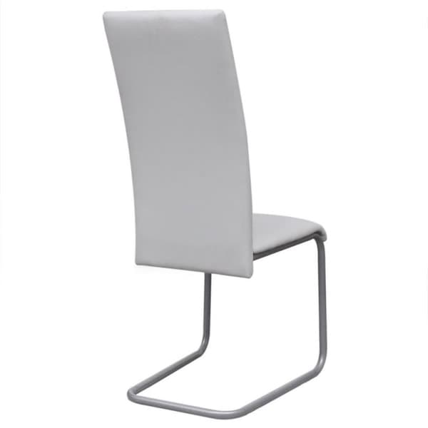 vidaXL spisebordsstole med cantilever 6 stk. kunstlæder hvid