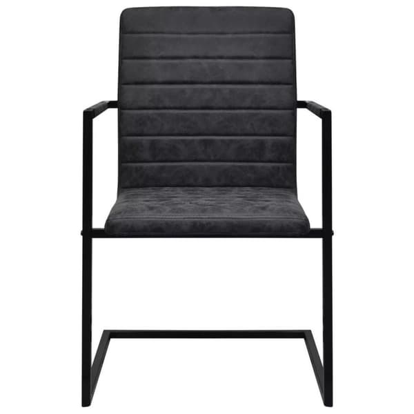 vidaXL spisebordsstole med cantilever 6 stk. kunstlæder sort