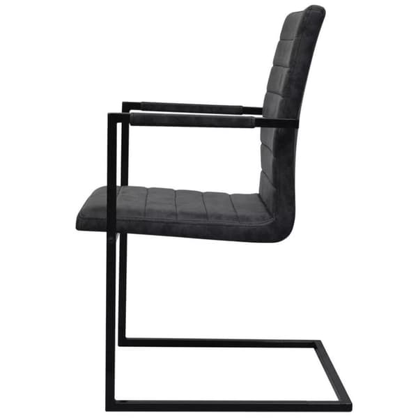 vidaXL spisebordsstole med cantilever 6 stk. kunstlæder sort