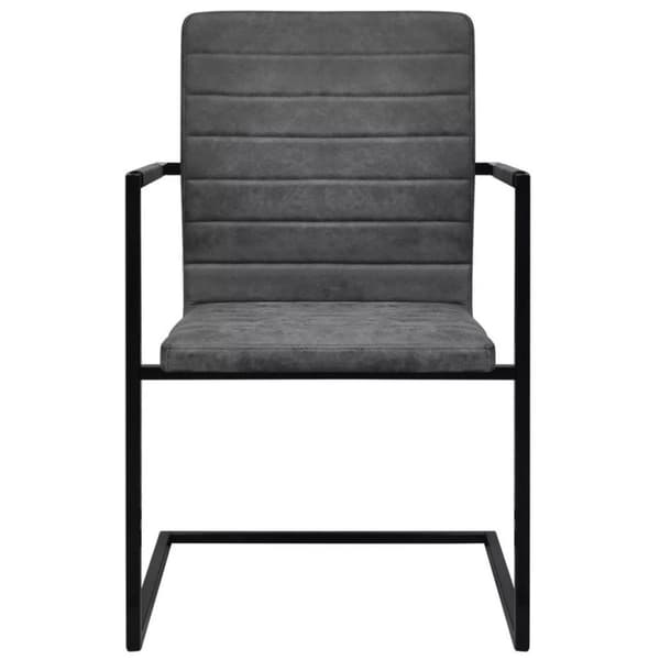 vidaXL spisebordsstole med cantilever 4 stk. kunstlæder grå