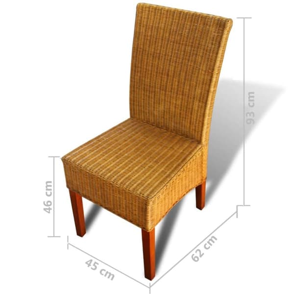 vidaXL Spisestoler 4 stk brun naturell rotting