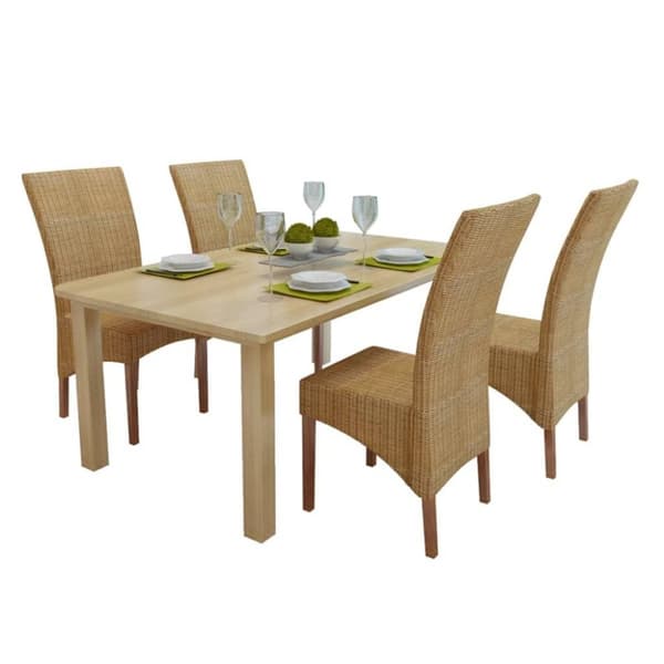 vidaXL Spisestoler 4 stk brun naturell rotting
