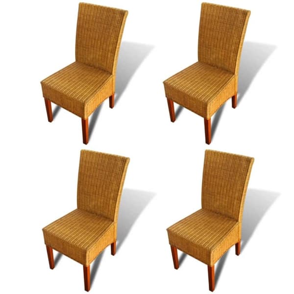 vidaXL Spisestoler 4 stk brun naturell rotting
