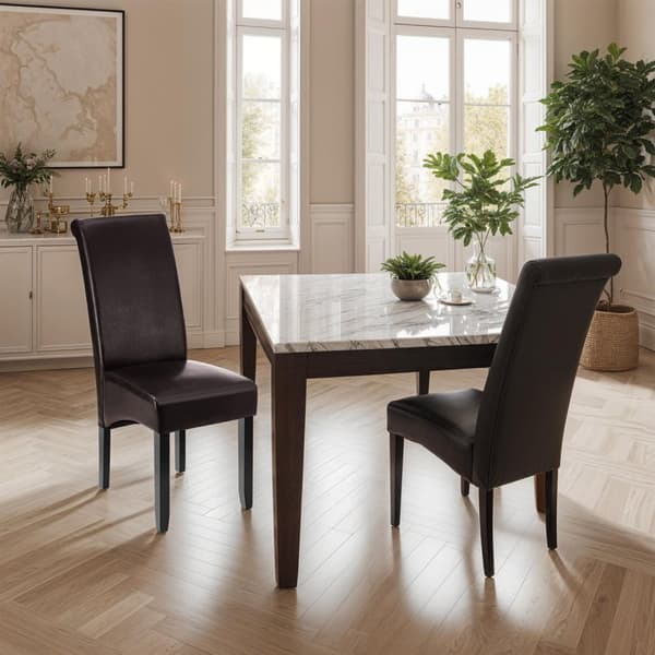 Ergonomisk matstol i robust trä - brun, Uppsättning av 2