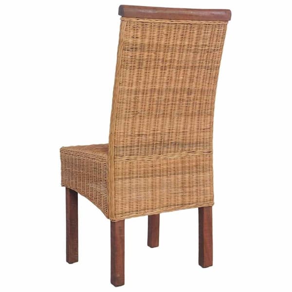 vidaXL spisebordsstole 2 stk. naturligt rattan brun