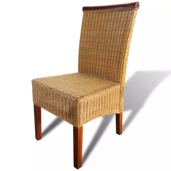 vidaXL spisebordsstole 6 stk. naturlig rattan brun
