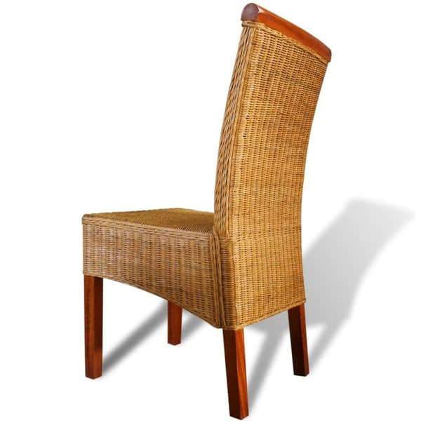 vidaXL spisebordsstole 6 stk. naturlig rattan brun
