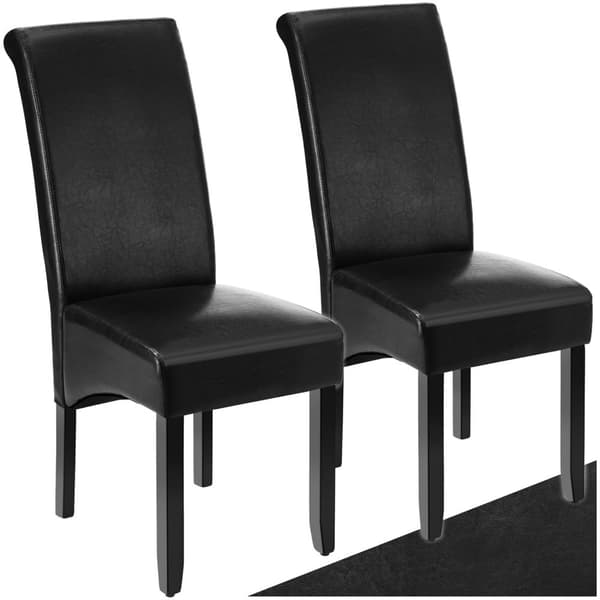 Spisebordsstol, ergonomisk - sort,Sæt med 2 stk.