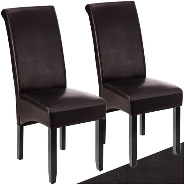 Spisebordsstol, ergonomisk - brun,Sæt med 2 stk.