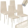 Miniatyrbillede 7 af 8: Spisebordsstol i kunstlæder, sæt - beige,Sæt med 4 stk.