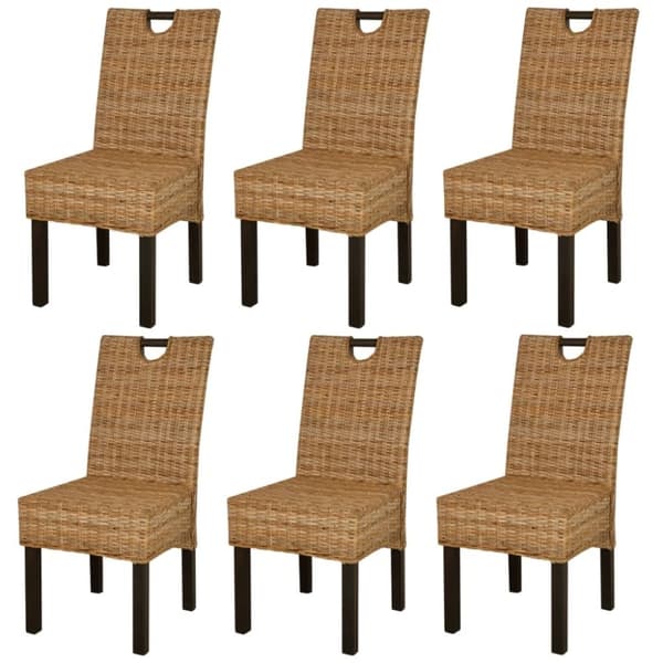 vidaXL spisebordsstole 6 stk. Kubu-rattan mangotræ