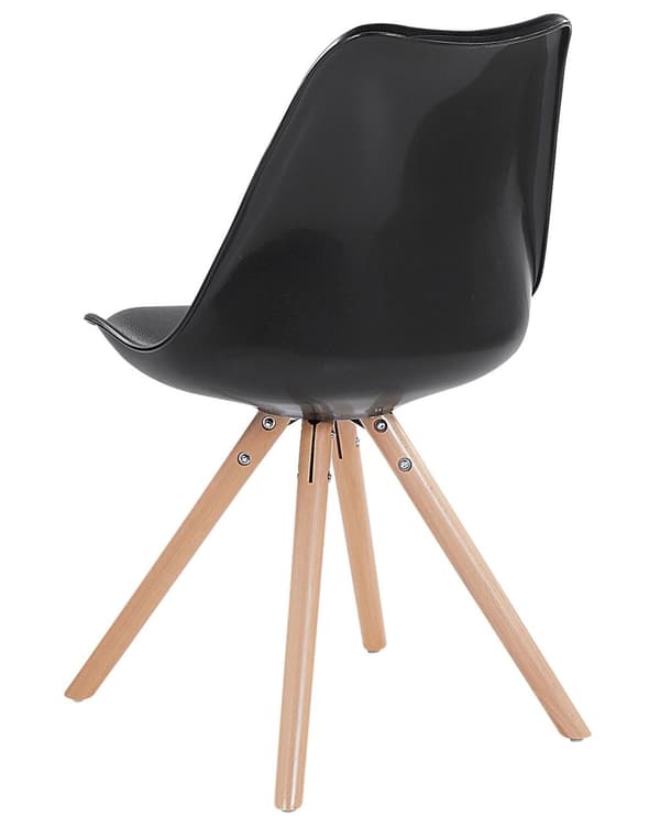 Middagsstol Svart Konstläder Sits Elegant Träben Modern