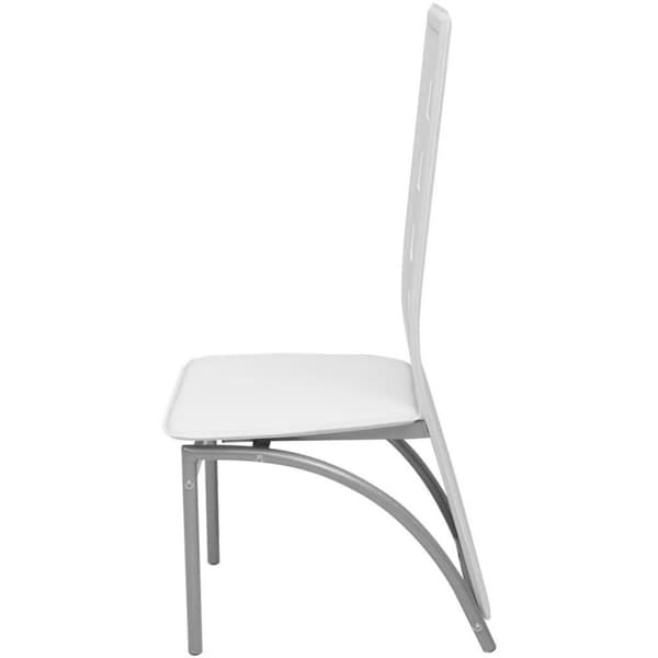vidaXL Matstolar 6 st vit konstläder