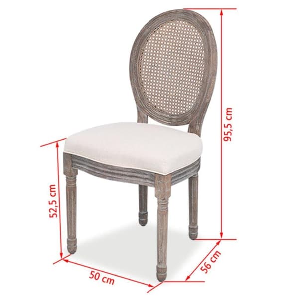 vidaXL spisebordsstole 2 stk. stof cremefarvet
