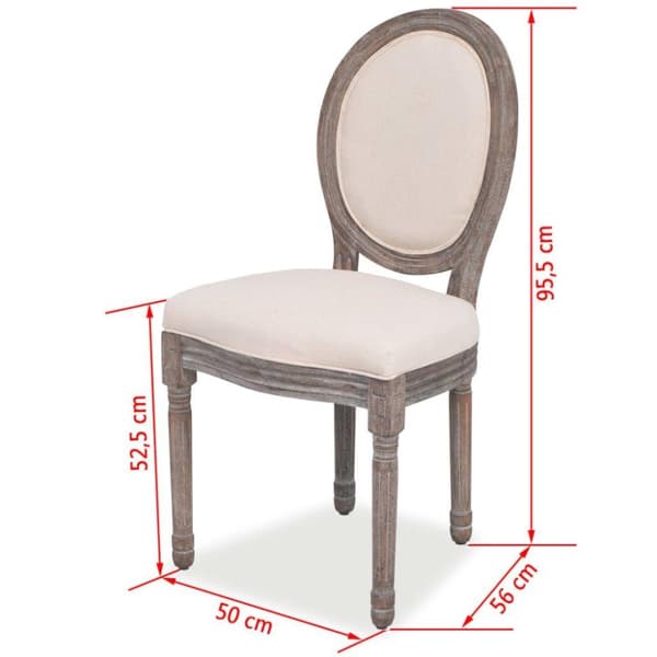 vidaXL spisebordsstole 2 stk. stof cremefarvet