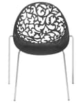 Miniatyrbild 5 av 11: Set med 4 matstolar Svart Plast Urklippt Modern