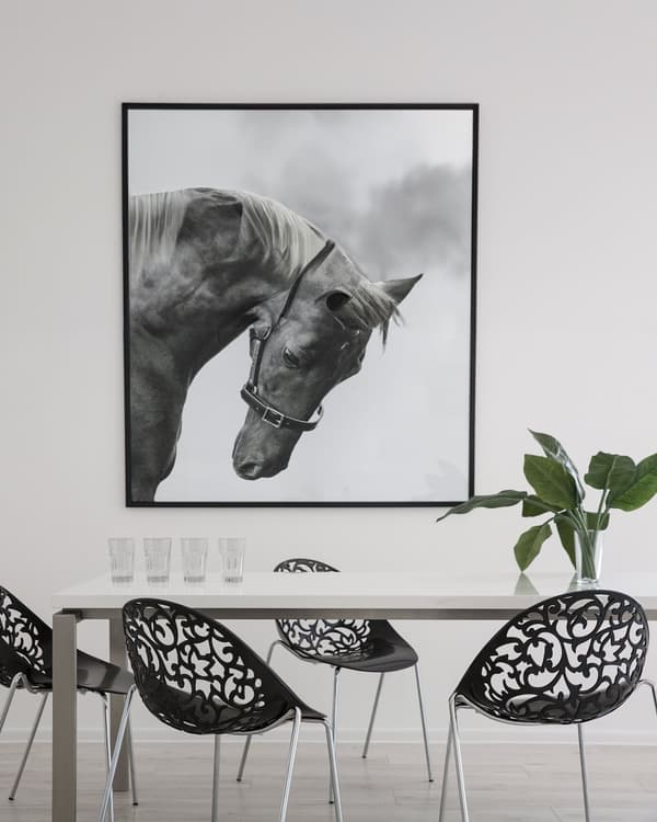 Set med 4 matstolar Svart Plast Urklippt Modern