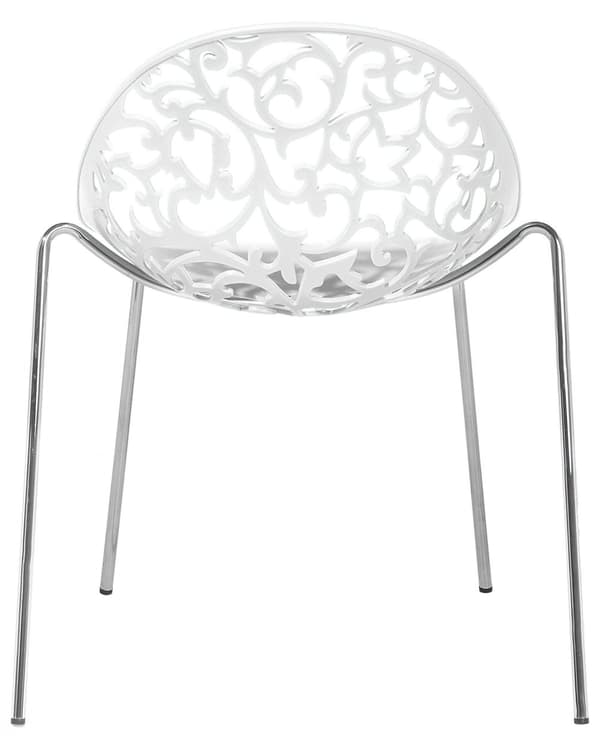 Set med 4 matstolar Vit Plast Urklippta Modern