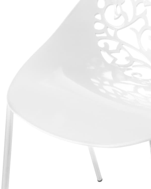 Set med 4 matstolar Vit Plast Urklippta Modern