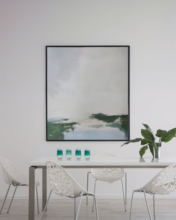 Set med 4 matstolar Vit Plast Urklippta Modern