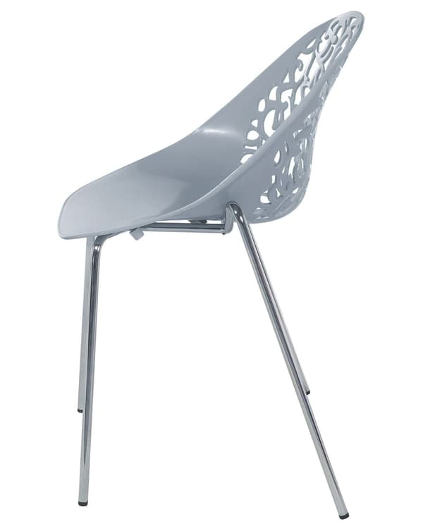 Set med 4 matstolar Grå Plast Urklippt Modern
