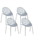 Miniatyrbild 1 av 11: Set med 4 matstolar Grå Plast Urklippt Modern