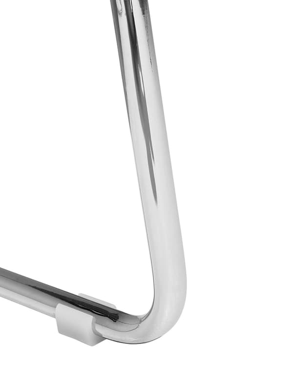 Set med 2 Middagsstolar Svart Konstläder Kromade Metallben Modern