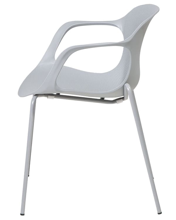 Set med 2 matstolar Grå Metallben Modern Industriell Stil Kök Kontor