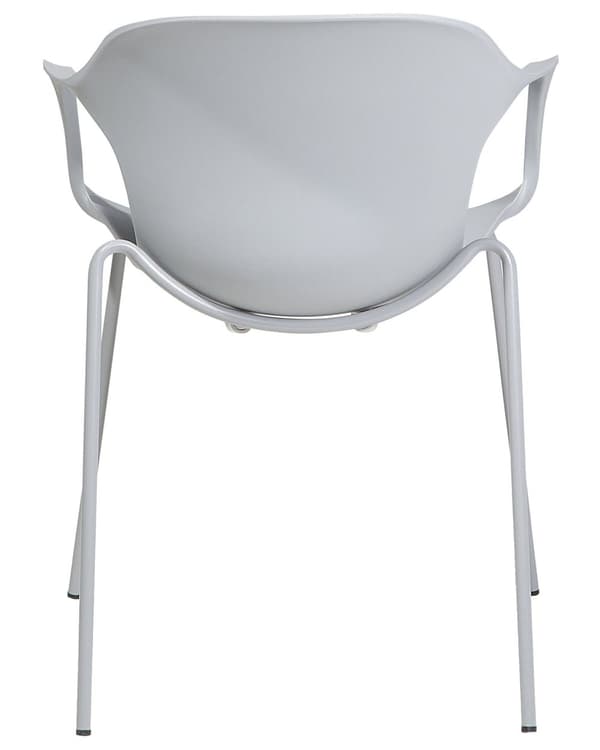 Set med 2 matstolar Grå Metallben Modern Industriell Stil Kök Kontor