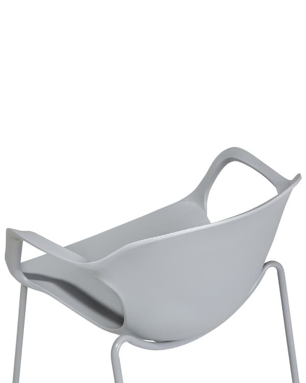 Set med 2 matstolar Grå Metallben Modern Industriell Stil Kök Kontor