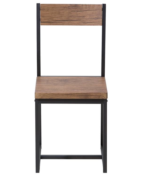 Tuoli tumma puu 38 x 86 x 42 MDF-levy teräsrunko 6 kpl jauhemaalattu PVC-kalvo