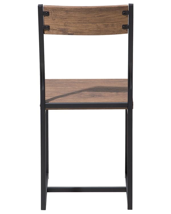 Tuoli tumma puu 38 x 86 x 42 MDF-levy teräsrunko 6 kpl jauhemaalattu PVC-kalvo