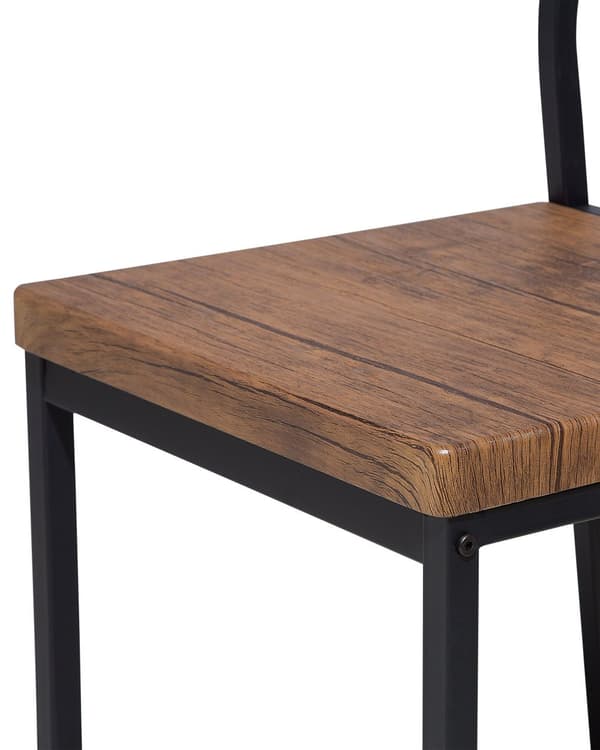 Tuoli tumma puu 38 x 86 x 42 MDF-levy teräsrunko 6 kpl jauhemaalattu PVC-kalvo