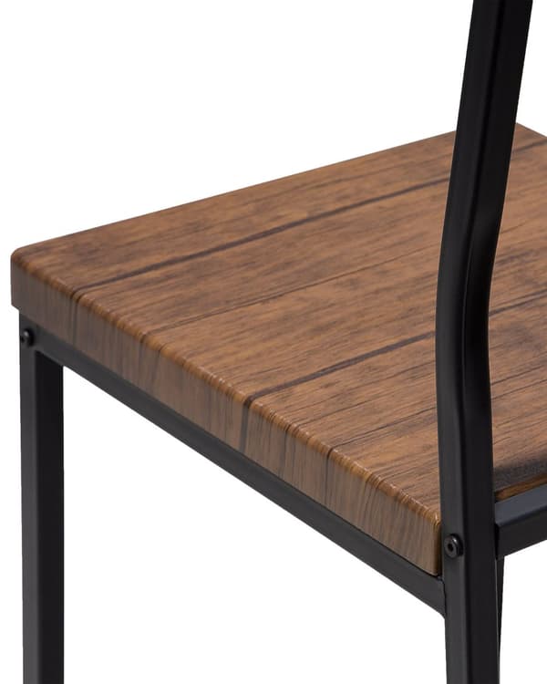 Tuoli tumma puu 38 x 86 x 42 MDF-levy teräsrunko 6 kpl jauhemaalattu PVC-kalvo