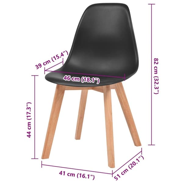 vidaXL Matstolar 2 st svart plast