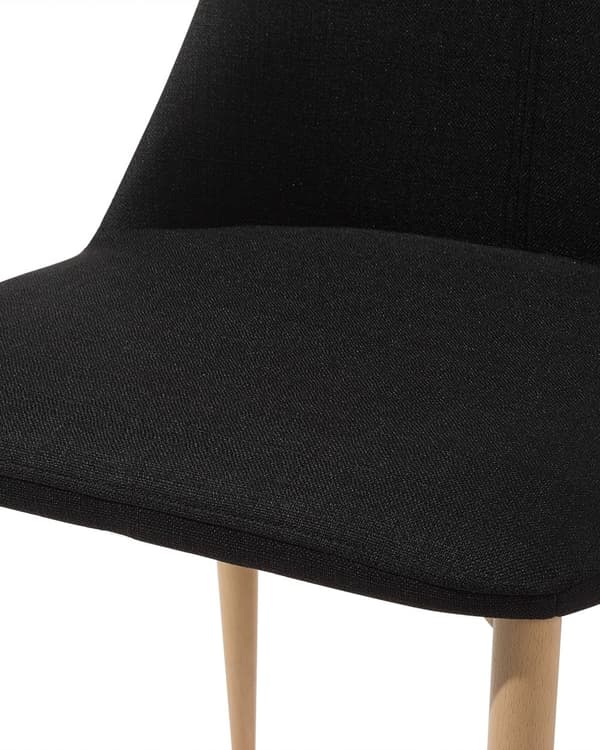Tuoli musta 47 x 96 x 58 cm polyesteri metalli puu 2 kpl lattiasuoja vaahtomuovi