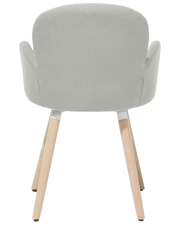 Tuoli vaaleanharmaa 43 x 83 x 52 cm polyesteri teräs puu 2 kpl lattiasuoja käsinojat