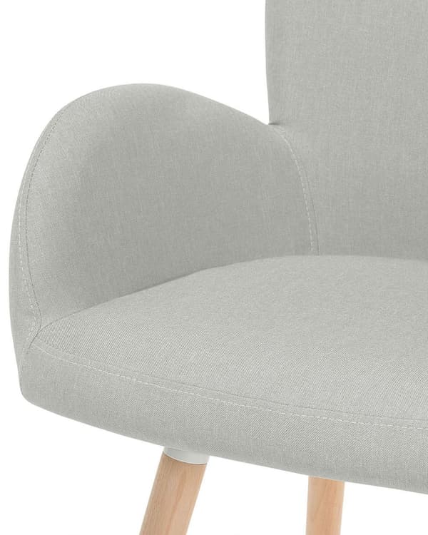 Tuoli vaaleanharmaa 43 x 83 x 52 cm polyesteri teräs puu 2 kpl lattiasuoja käsinojat