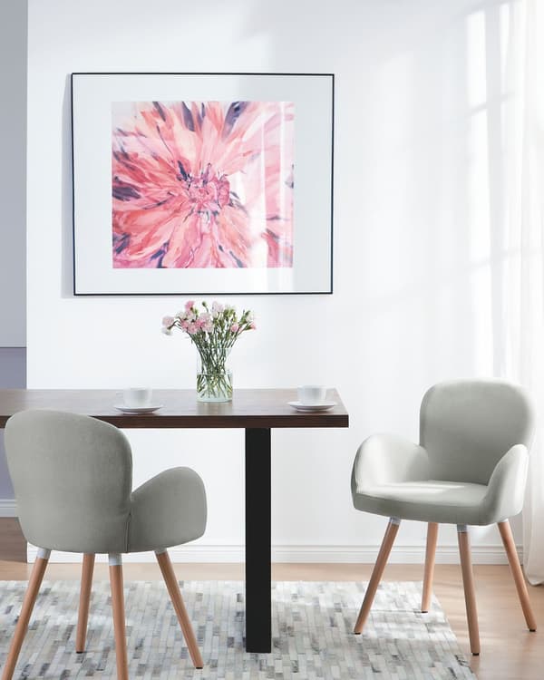 Tuoli vaaleanharmaa 43 x 83 x 52 cm polyesteri teräs puu 2 kpl lattiasuoja käsinojat