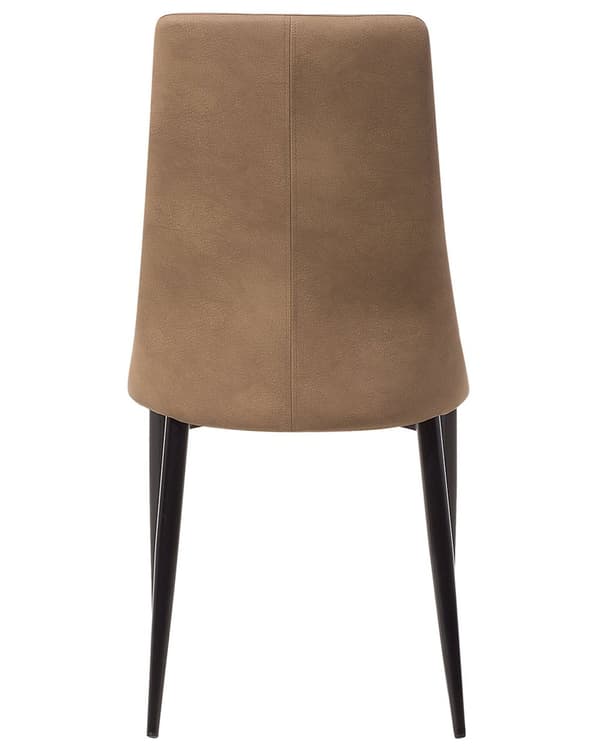 Set med 2 matstolar Guldbrun Konstläder Klädd Sits Hög Rygg