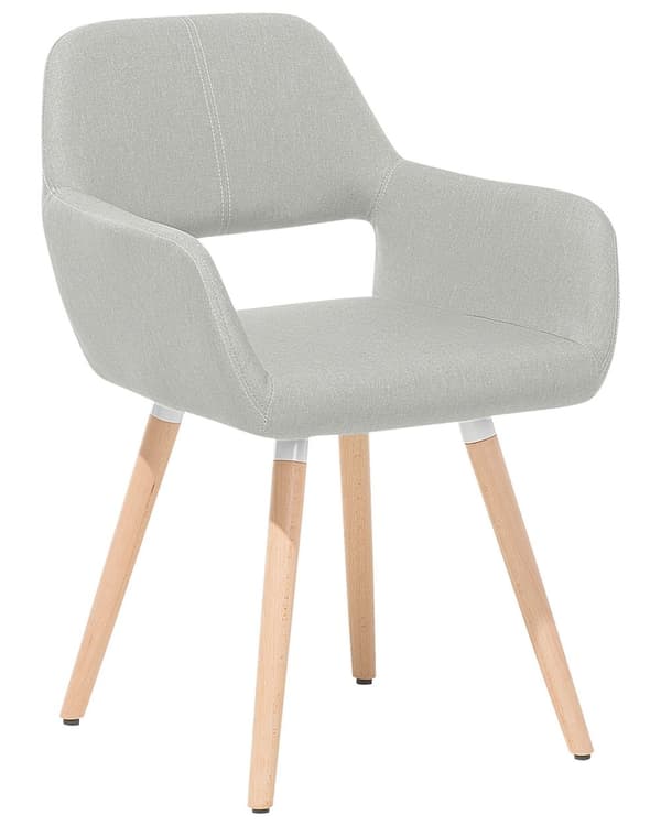 Stol 2 st Ljusgrå Tyg Klädsel Ljus Träben Modern