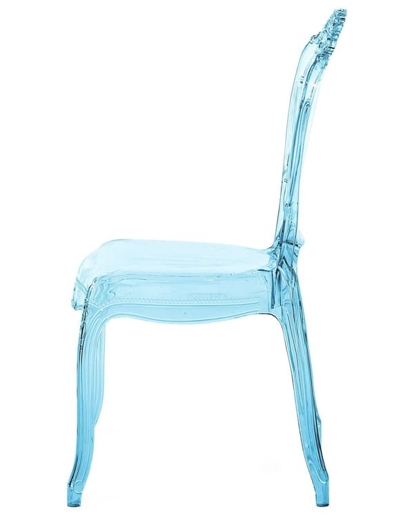 Set av 2 Middagsstolar Blå Transparent Akryl Stabil Rygg Armlös Stapelbar Vintage Modern Design