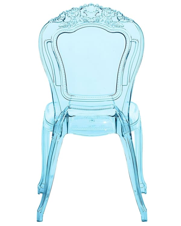 Set av 2 Middagsstolar Blå Transparent Akryl Stabil Rygg Armlös Stapelbar Vintage Modern Design