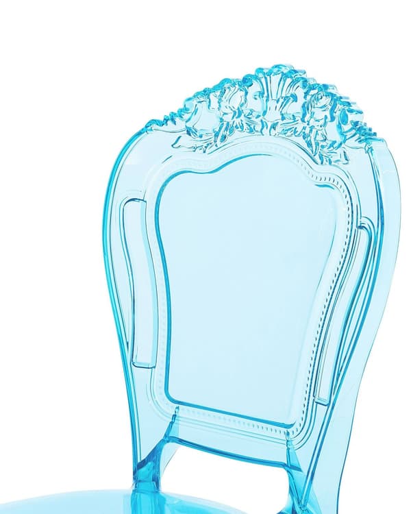 Set av 2 Middagsstolar Blå Transparent Akryl Stabil Rygg Armlös Stapelbar Vintage Modern Design