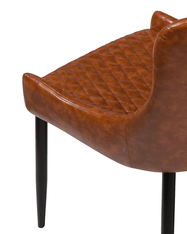 Set med 2 matstolar Svart konstläderklädsel Glam Eklektisk stil