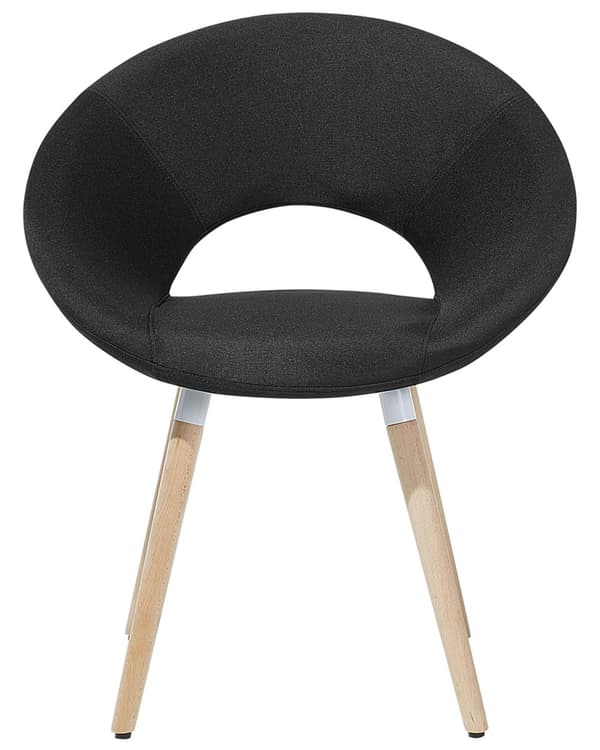 Stol 2 st Svart Tyg Klädsel Ljusträ Ben Modern Eklektisk Stil