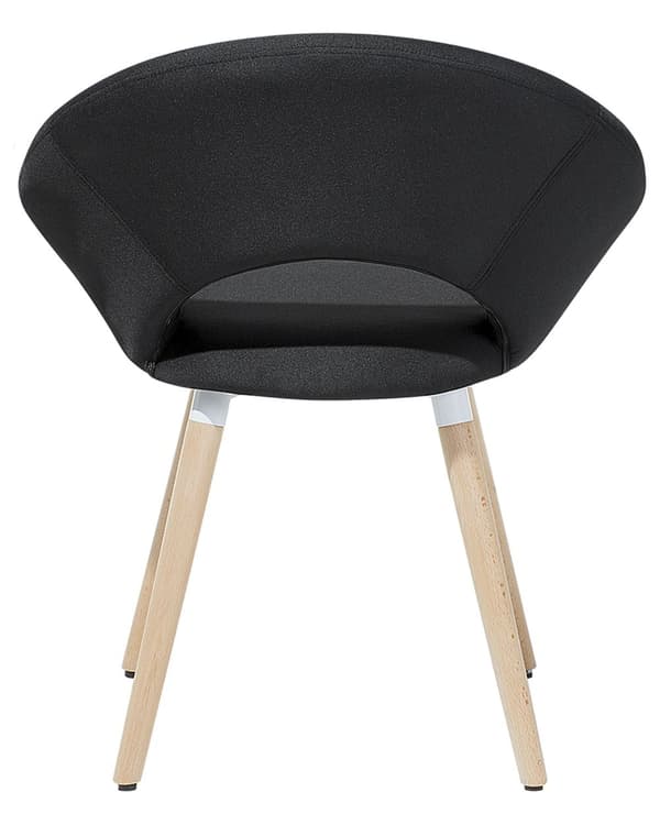 Stol 2 st Svart Tyg Klädsel Ljusträ Ben Modern Eklektisk Stil