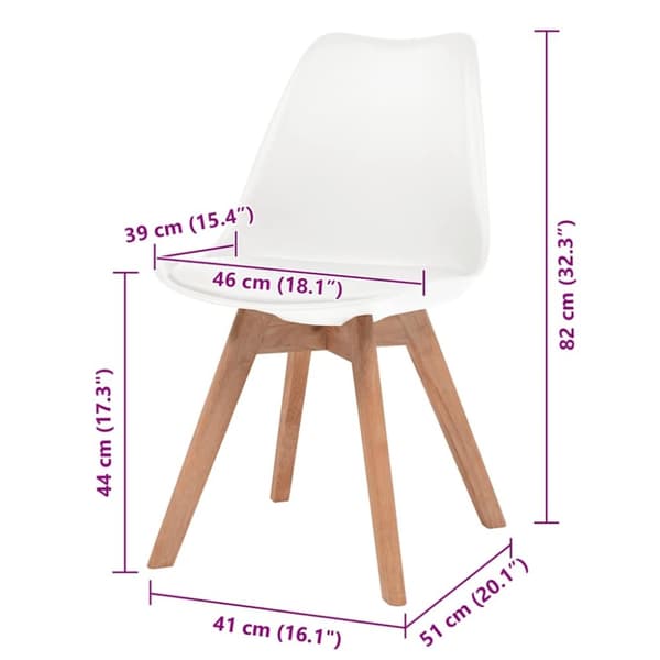 vidaXL spisebordsstole 4 stk. plastik hvid