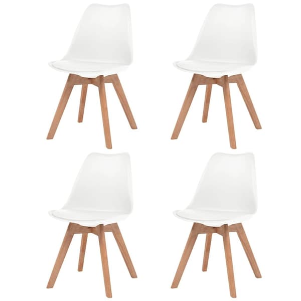 vidaXL spisebordsstole 4 stk. plastik hvid